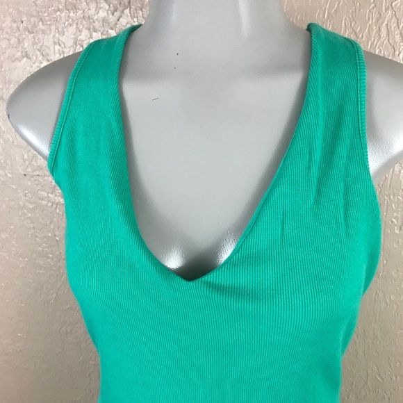 Moda International Green Ribbed Racerback Dress - Picture 4 of 7